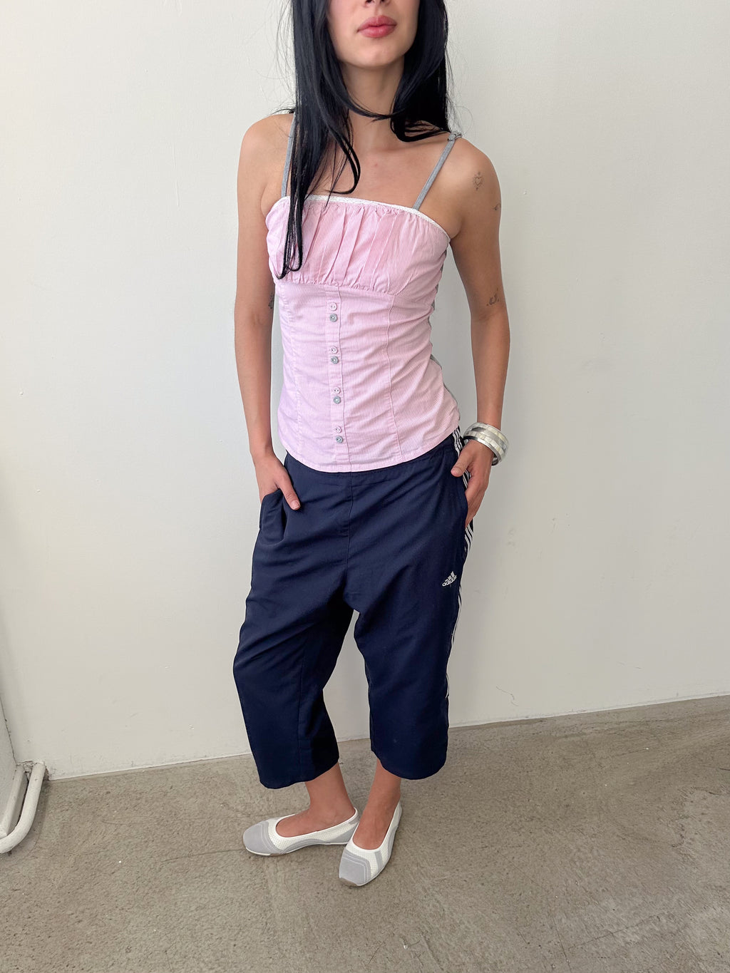 candy stripe vest / size s