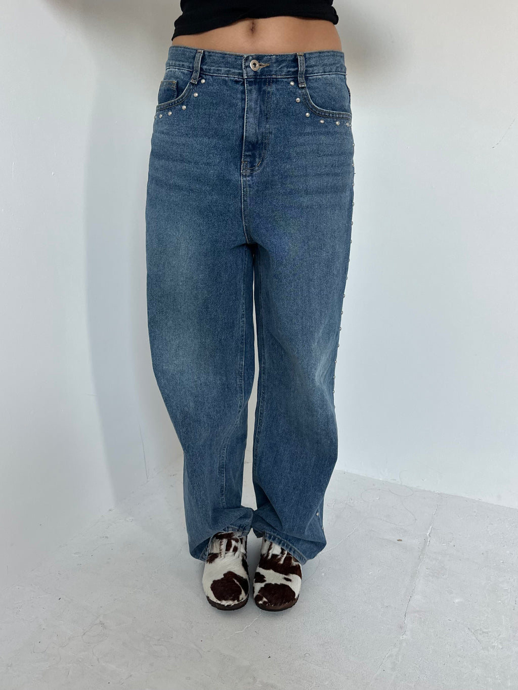 cow hide clogs — size 5