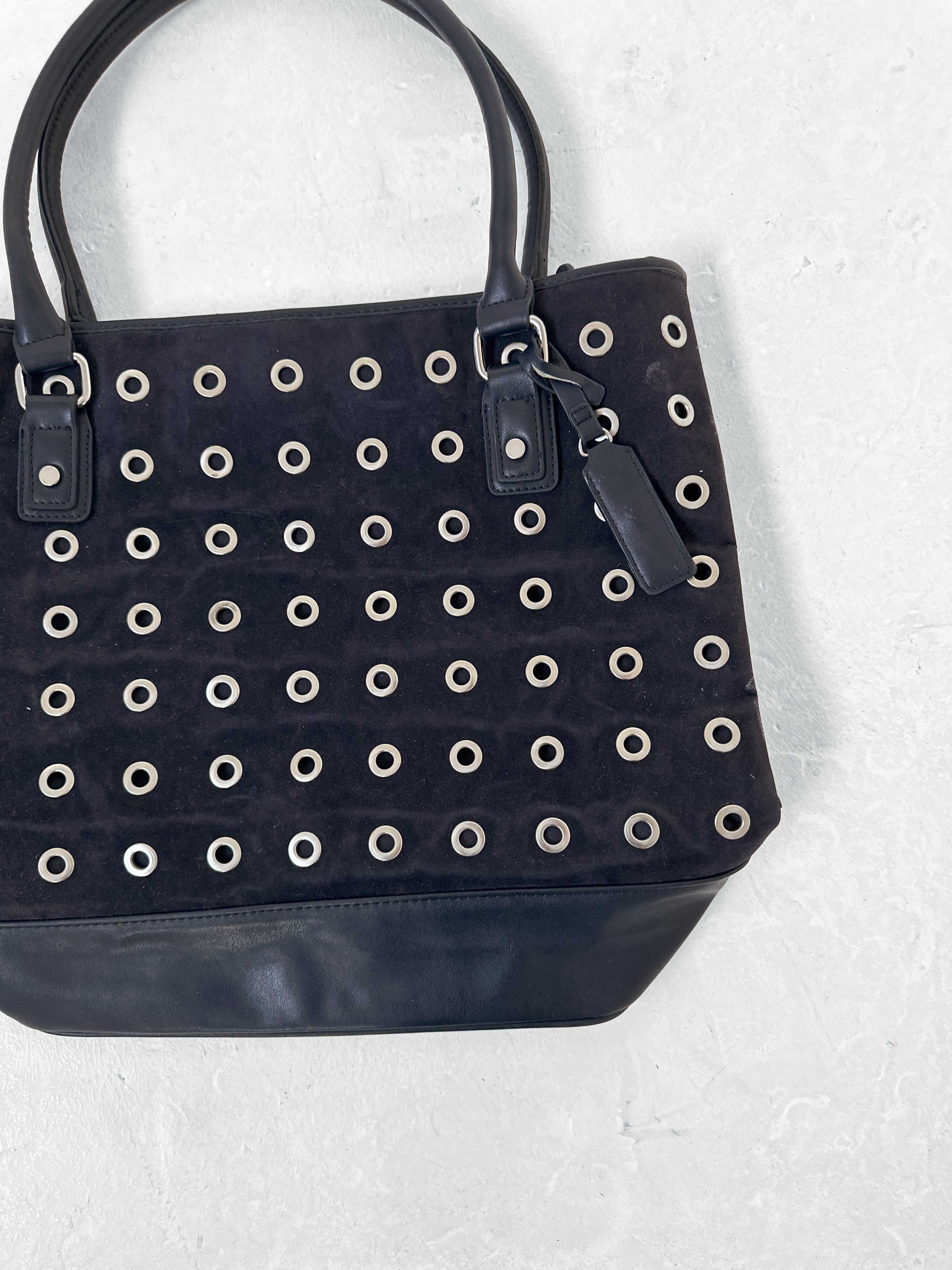 studded suede bag — one size