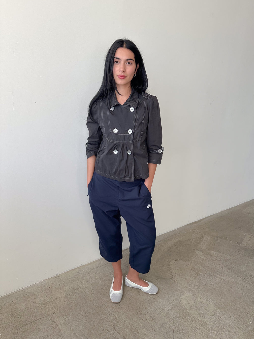 3/4 sleeve pea coat / size s