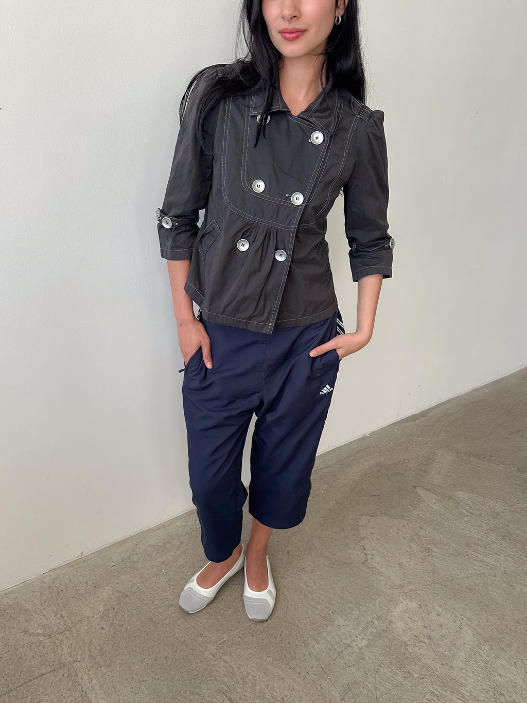 3/4 sleeve pea coat / size s