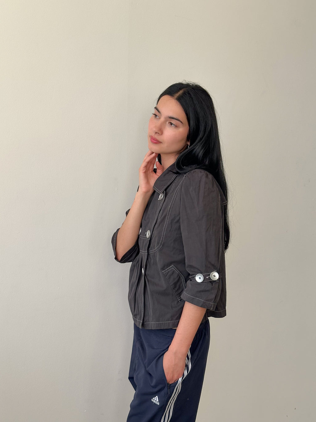 3/4 sleeve pea coat / size s