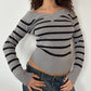 STRIPE OFF SHOULDER KNIT ◦ SIZE S