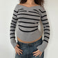 STRIPE OFF SHOULDER KNIT ◦ SIZE S