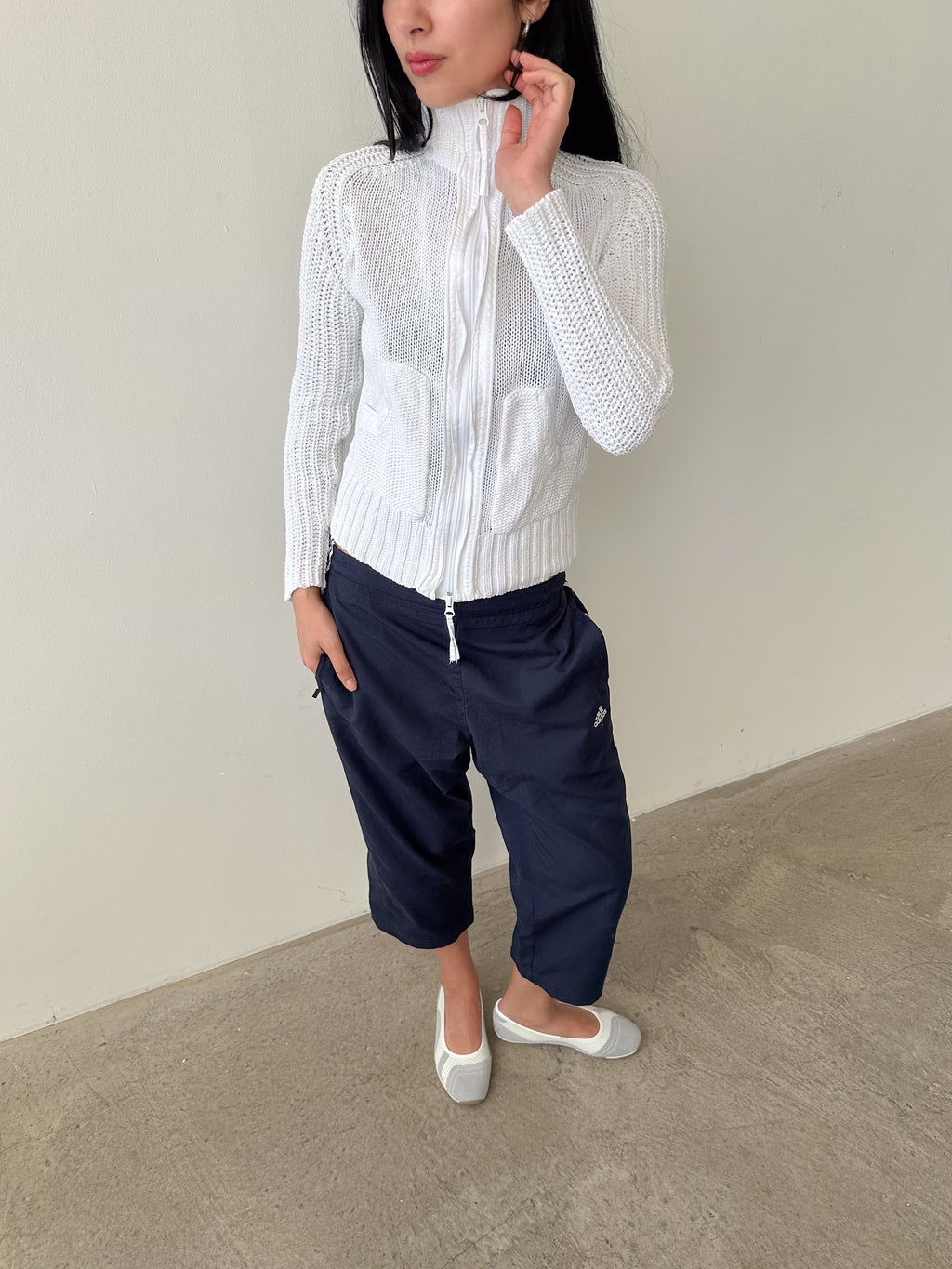 dual zip knit jacket / size s