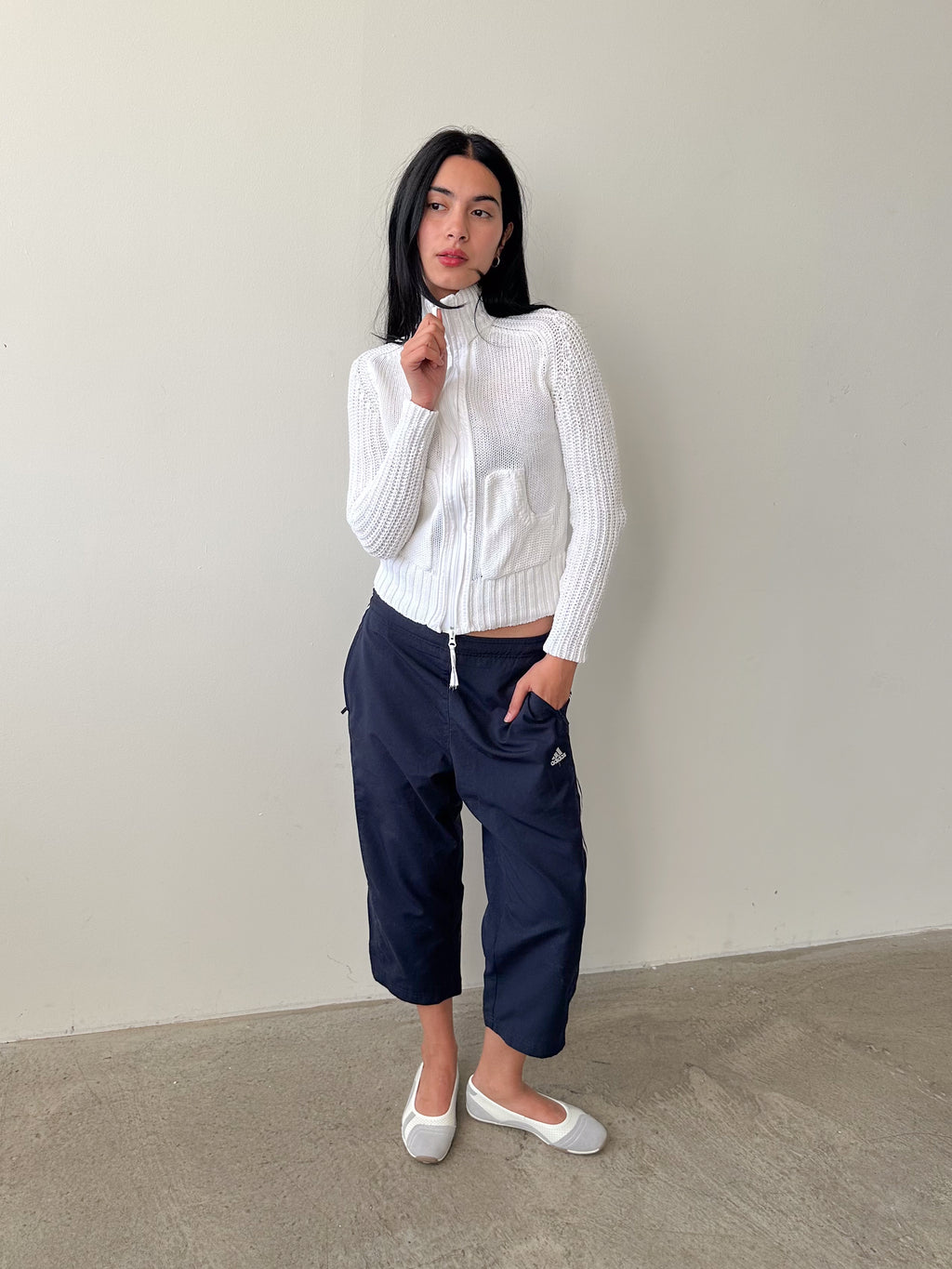 dual zip knit jacket / size s