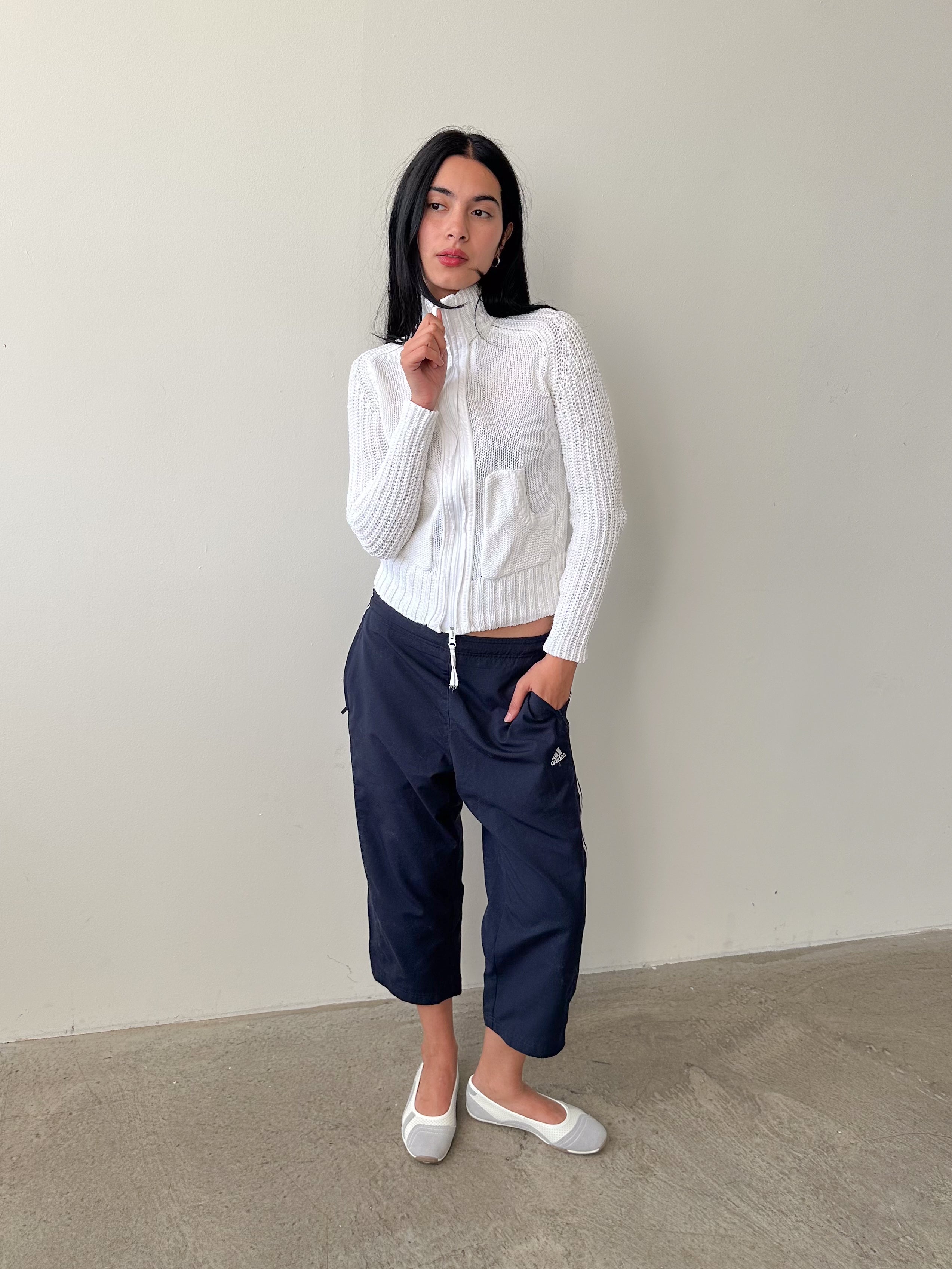 dual zip knit jacket / size s