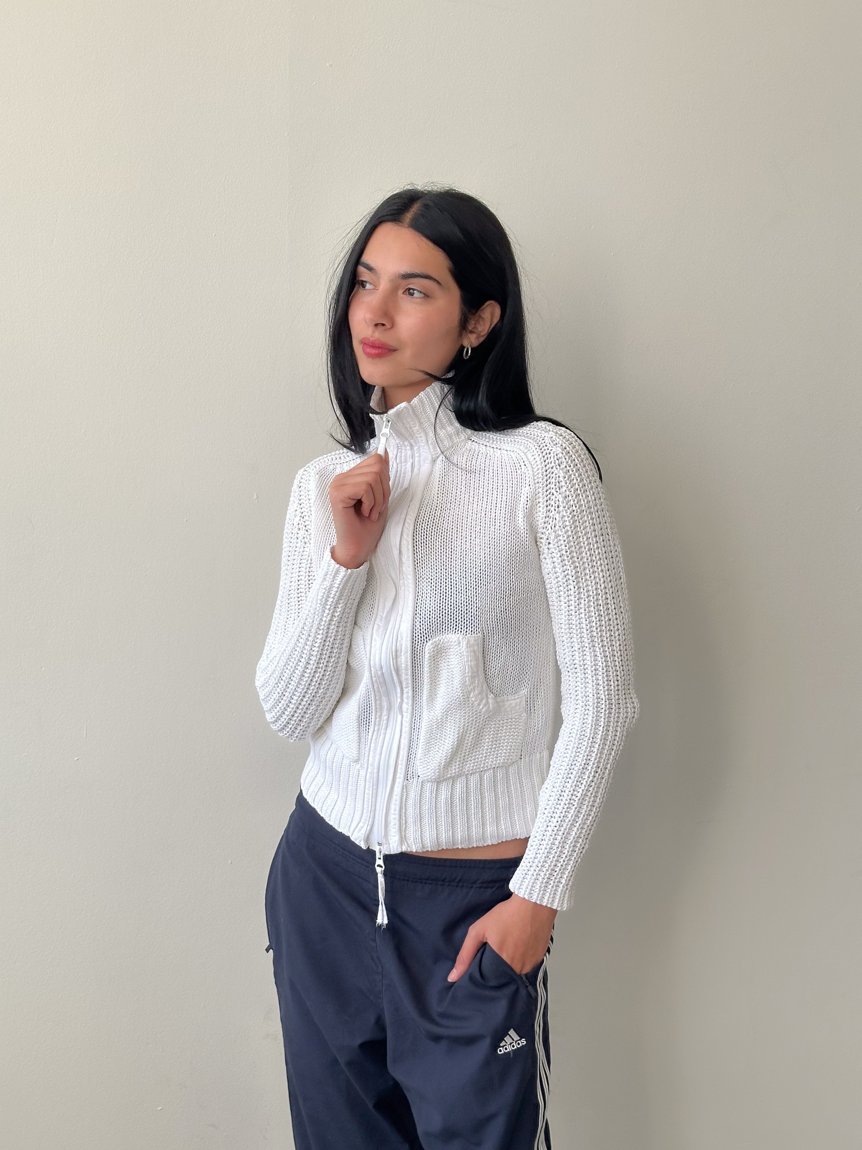 dual zip knit jacket / size s