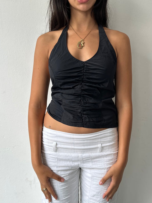 90's Ruched Halter Top ∙ SIZE S