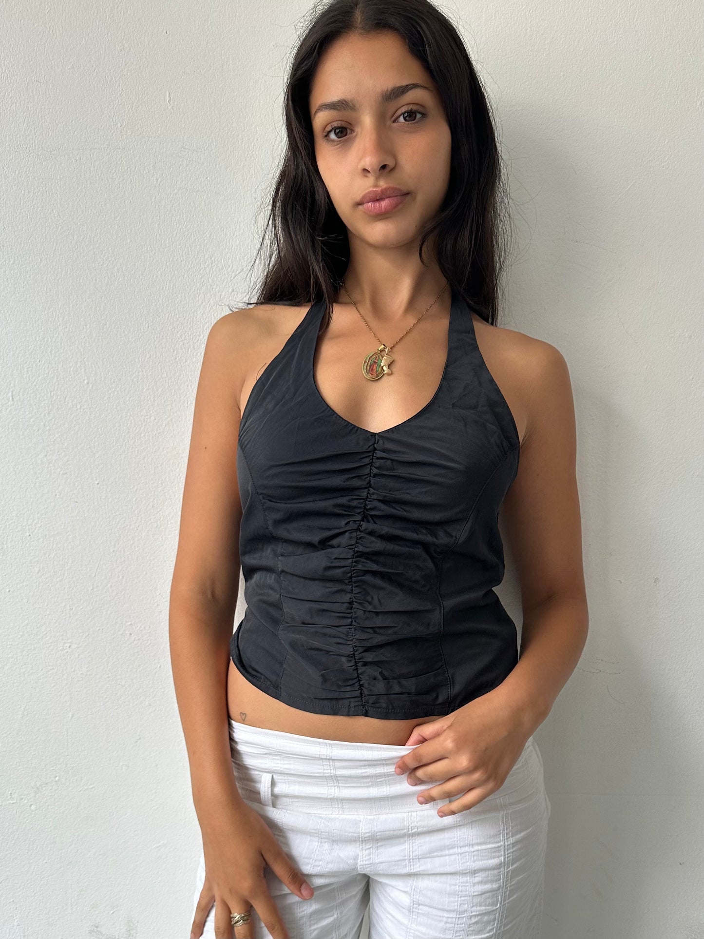 90's Ruched Halter Top ∙ SIZE S