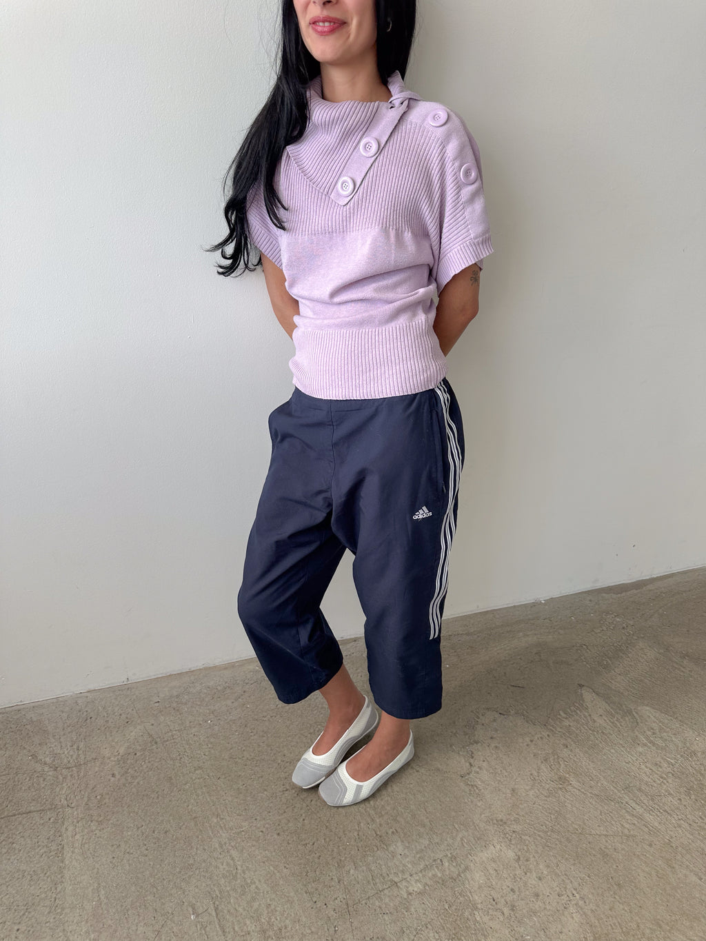 button roll neck knit / size s