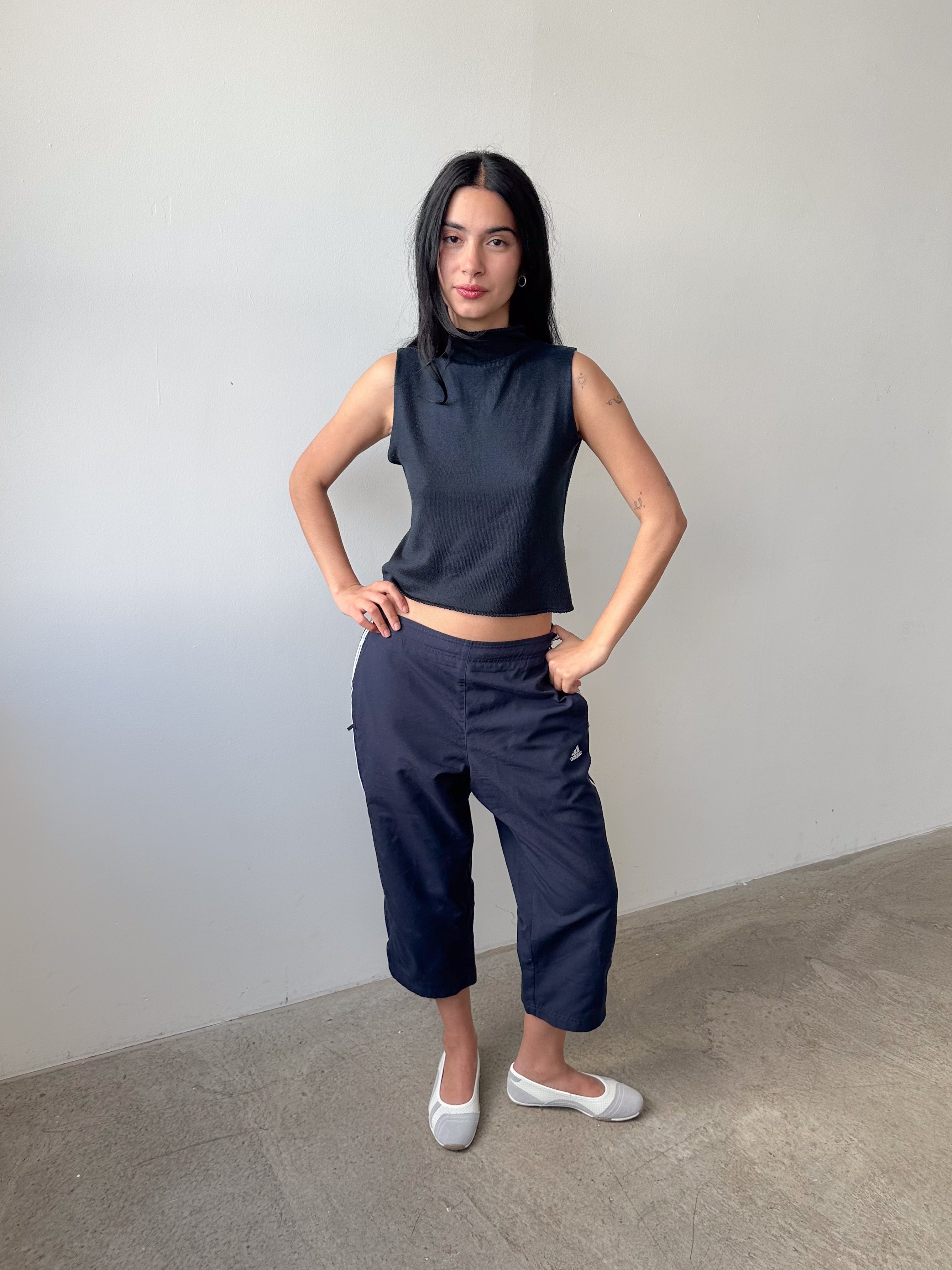 knit high neck tank / size s