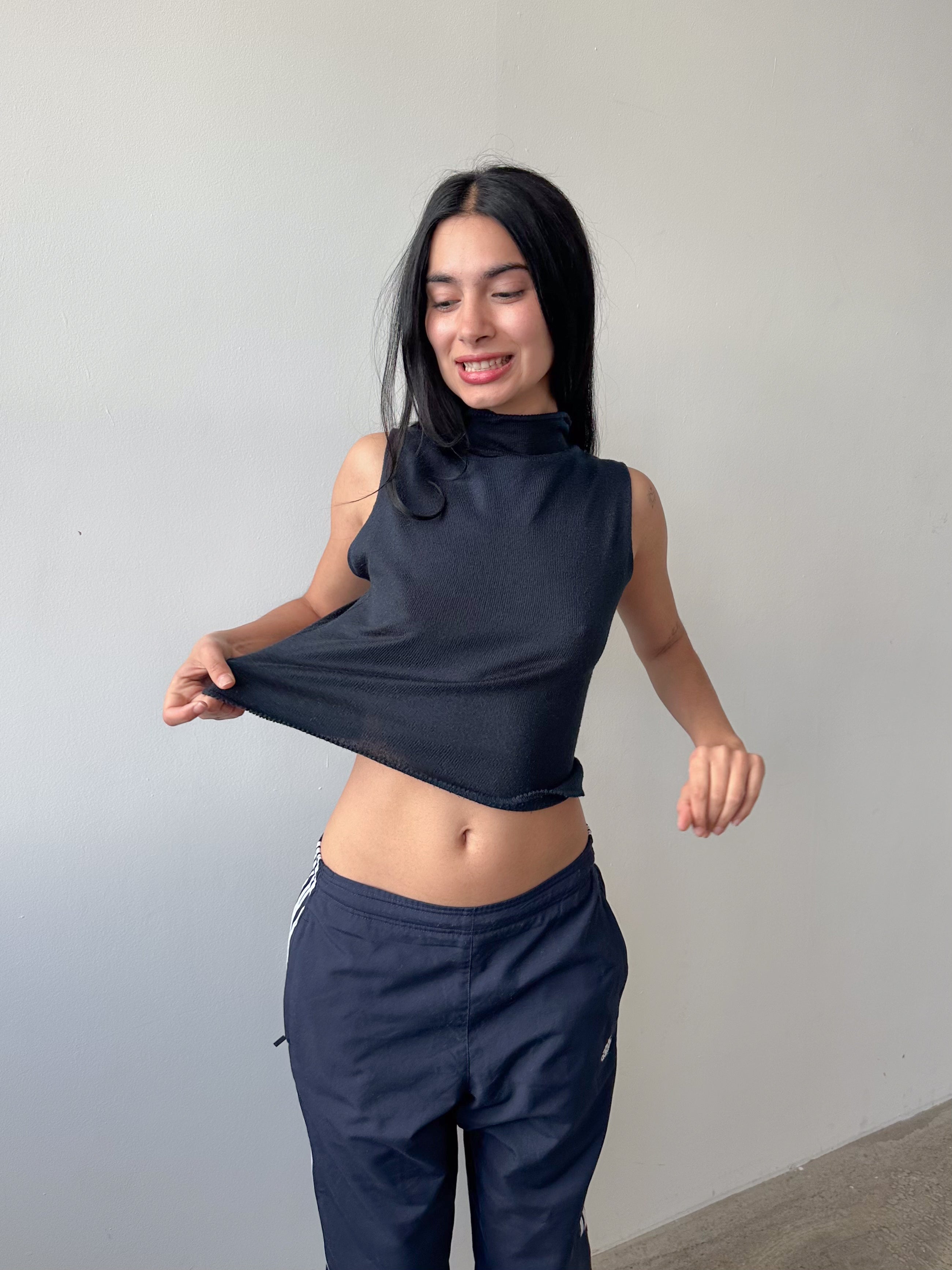 knit high neck tank / size s