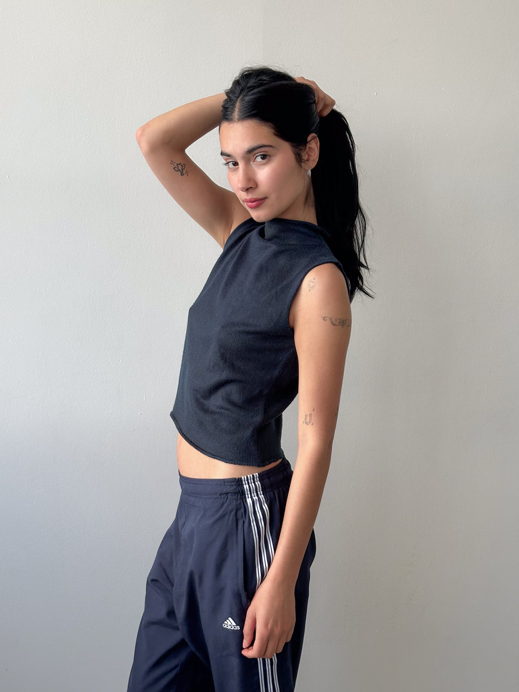 knit high neck tank / size s