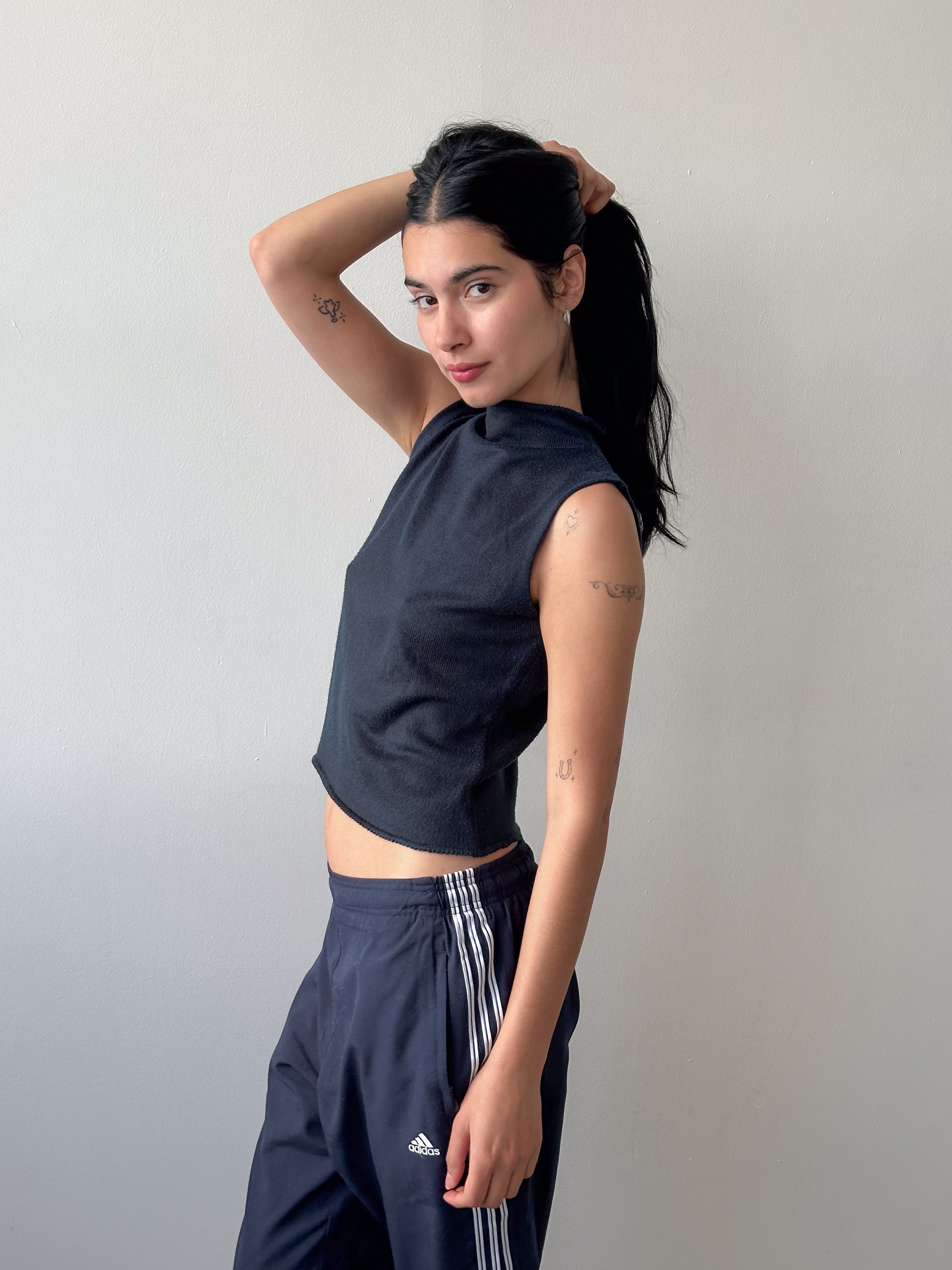 knit high neck tank / size s