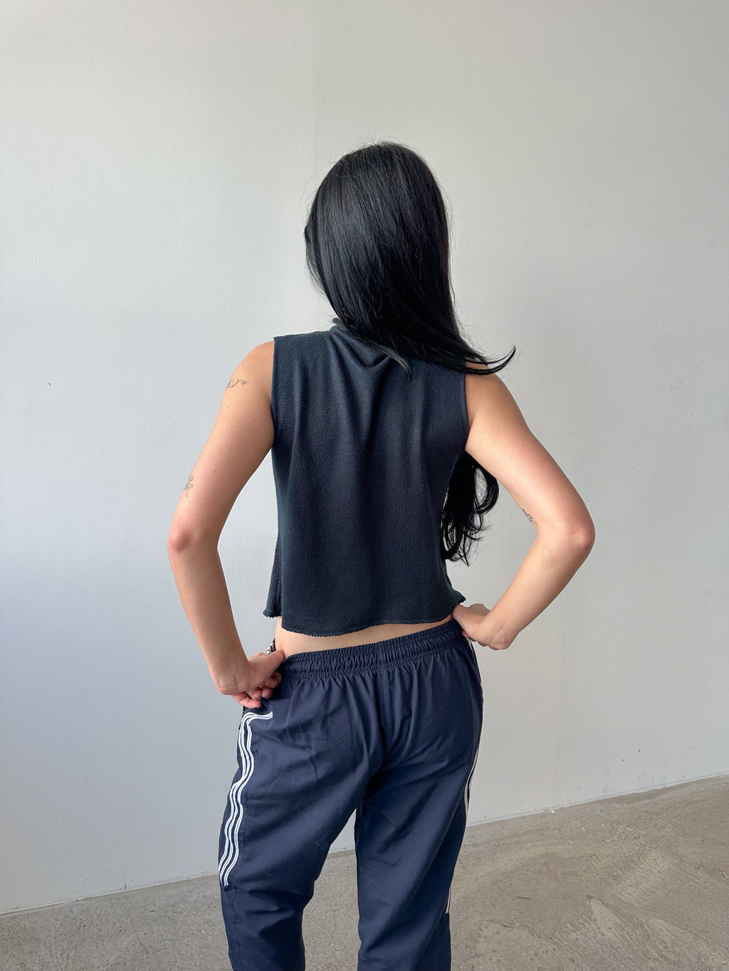 knit high neck tank / size s