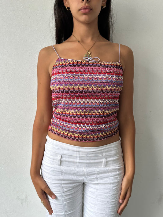 90's Crochet Knit Top ∙ SIZE S