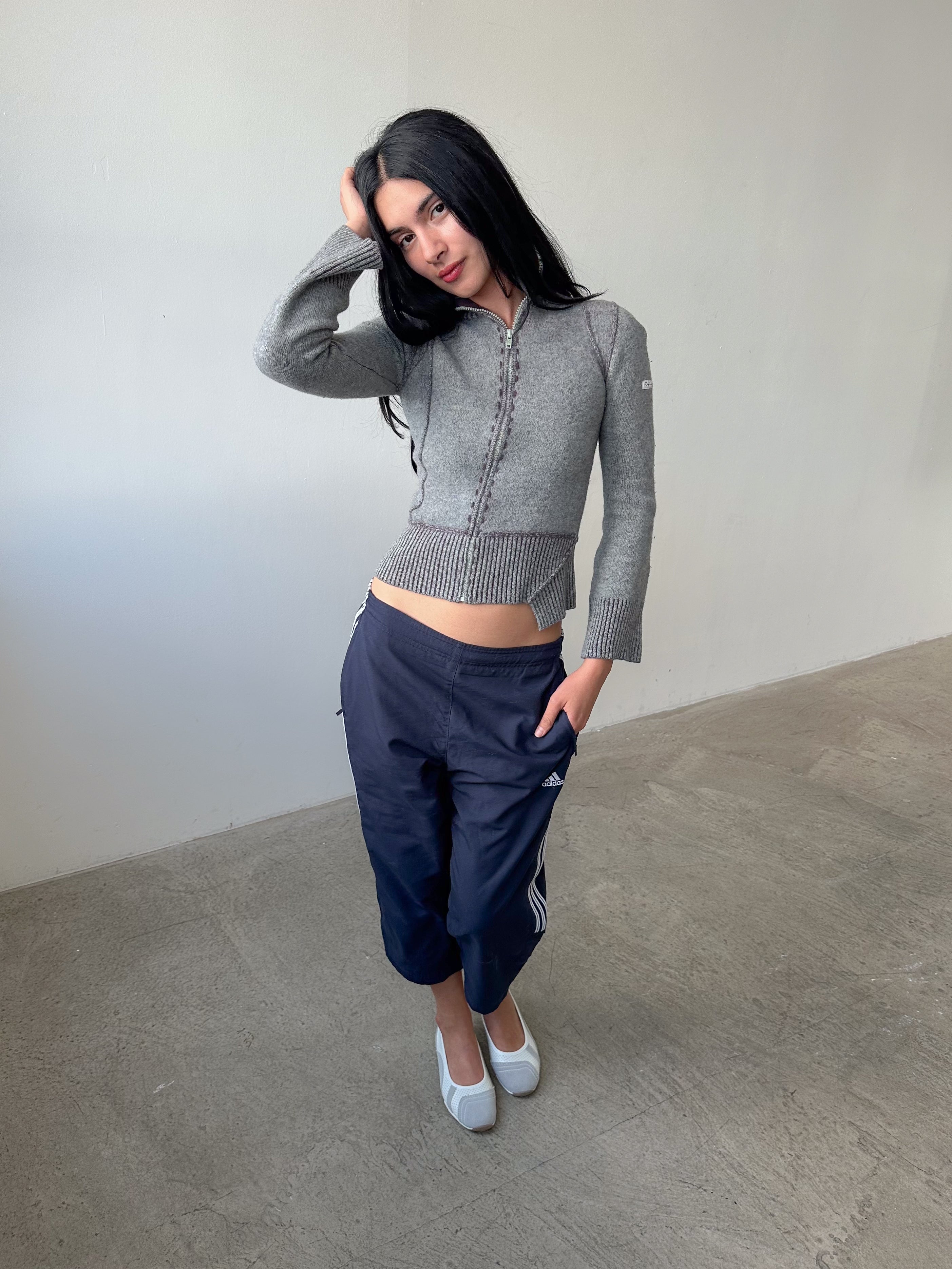 asymmetric zip knit / size xs