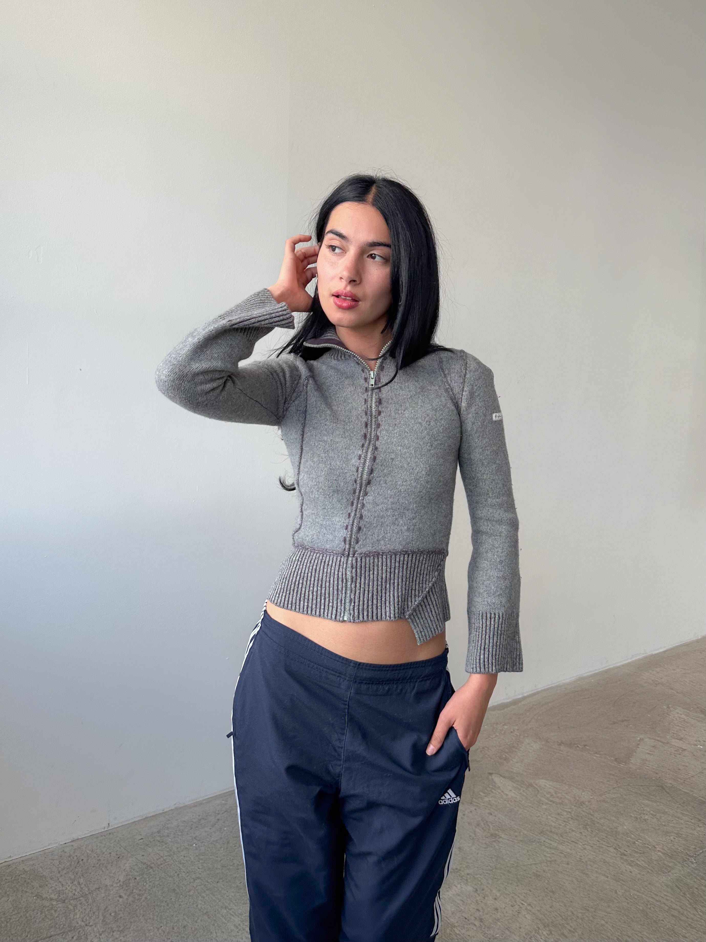 asymmetric zip knit / size xs