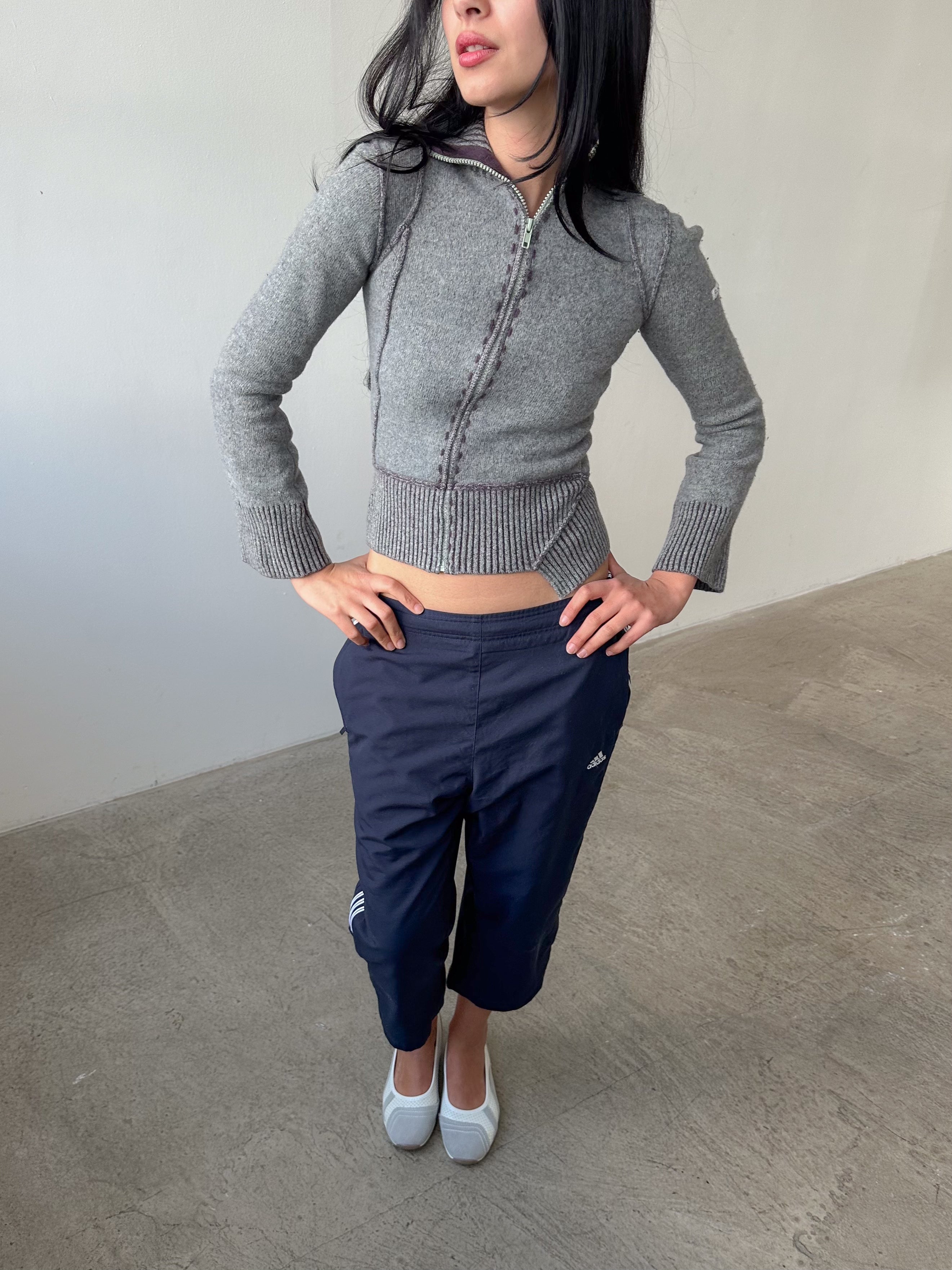 asymmetric zip knit / size xs