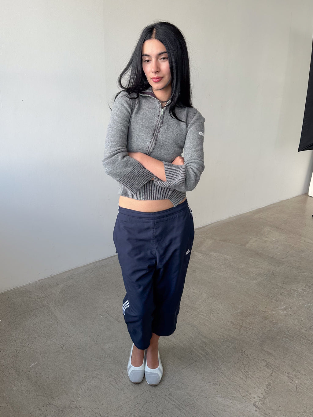 asymmetric zip knit / size xs