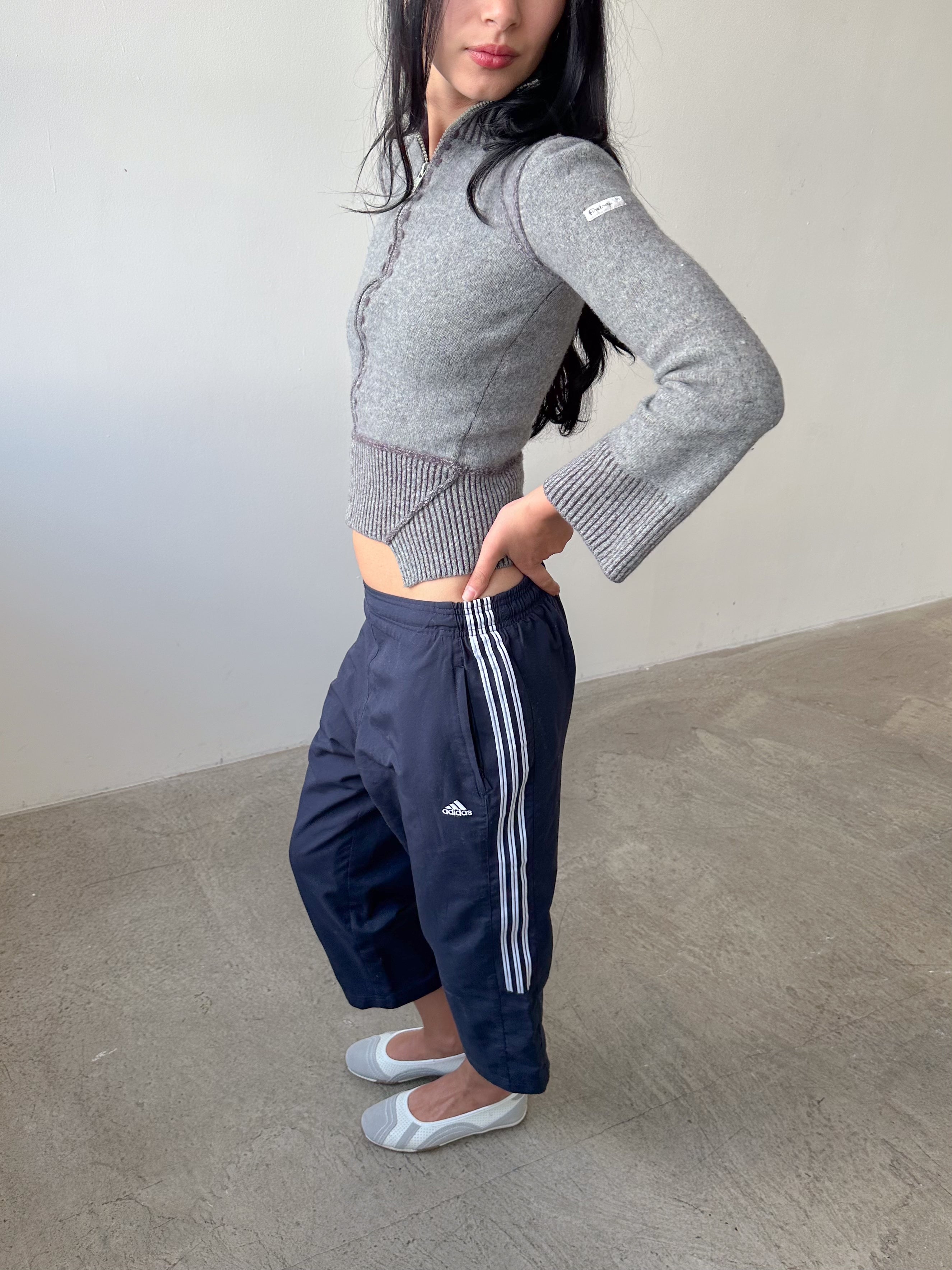 asymmetric zip knit / size xs