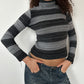 STRIPED ROLL NECK KNIT ◦ SIZE XS