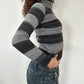 STRIPED ROLL NECK KNIT ◦ SIZE XS