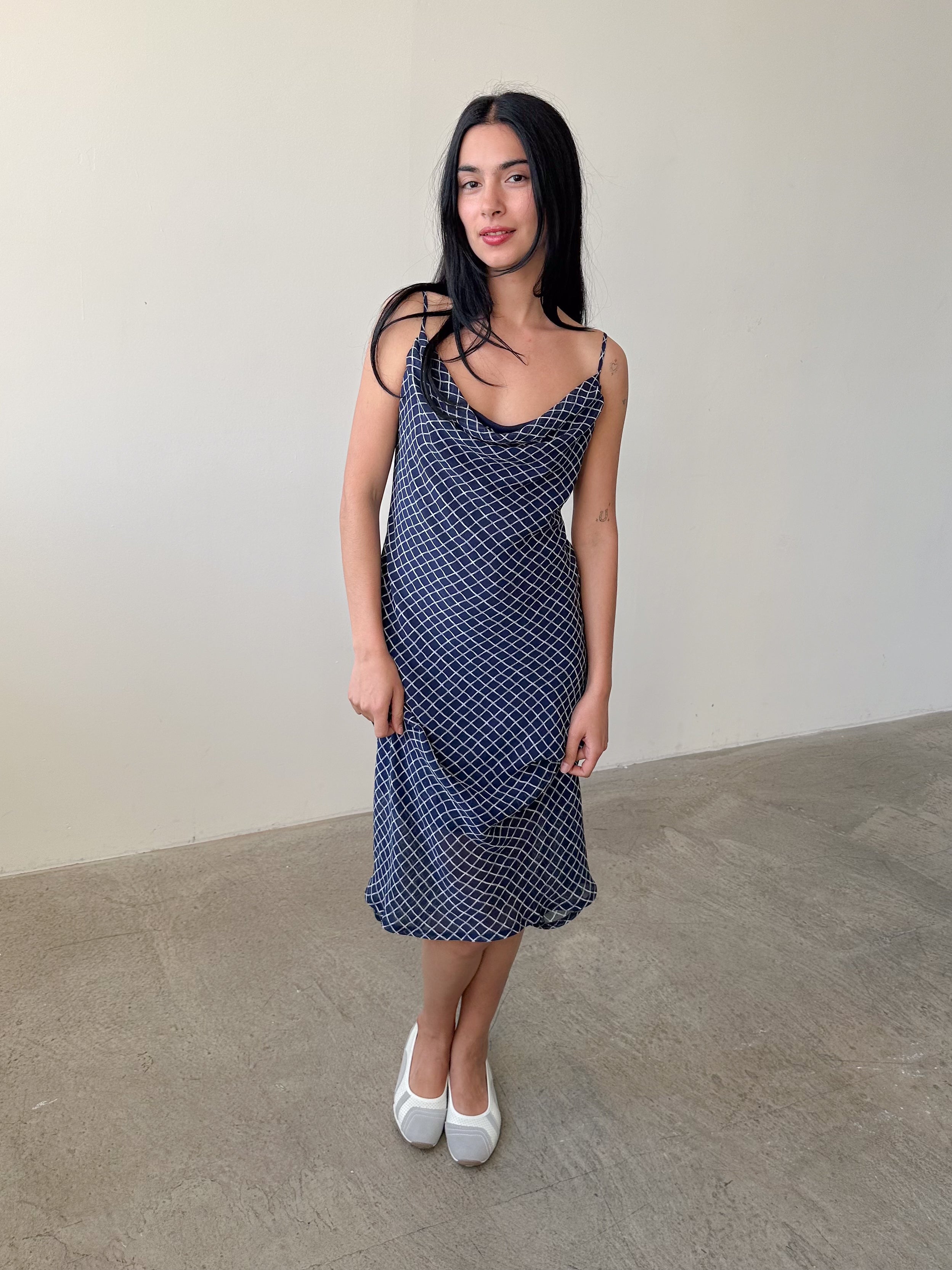 cowl neck slip dress / size s