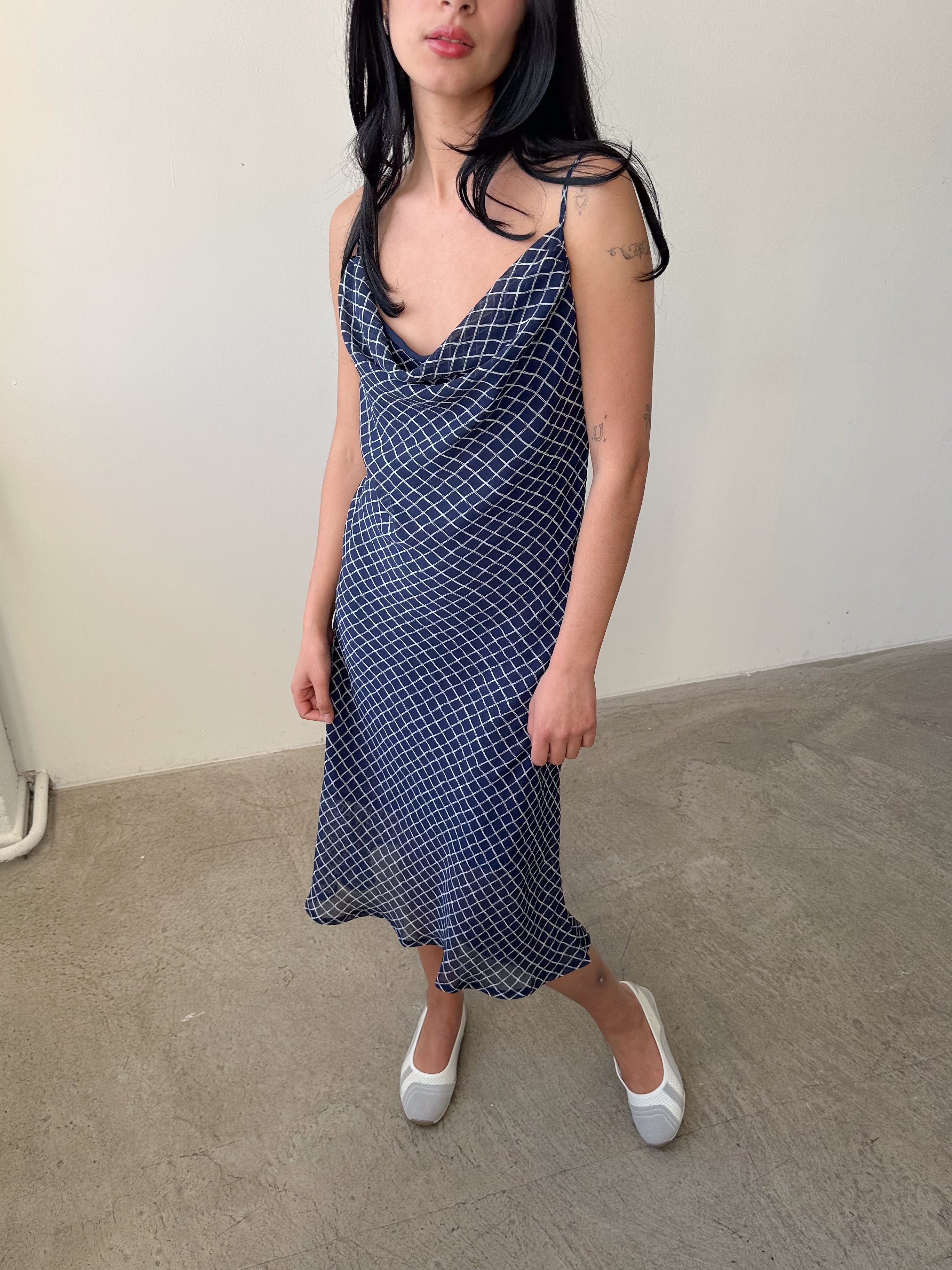 cowl neck slip dress / size s