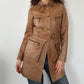 TAN LEATHER JACKET ◦ SIZE S