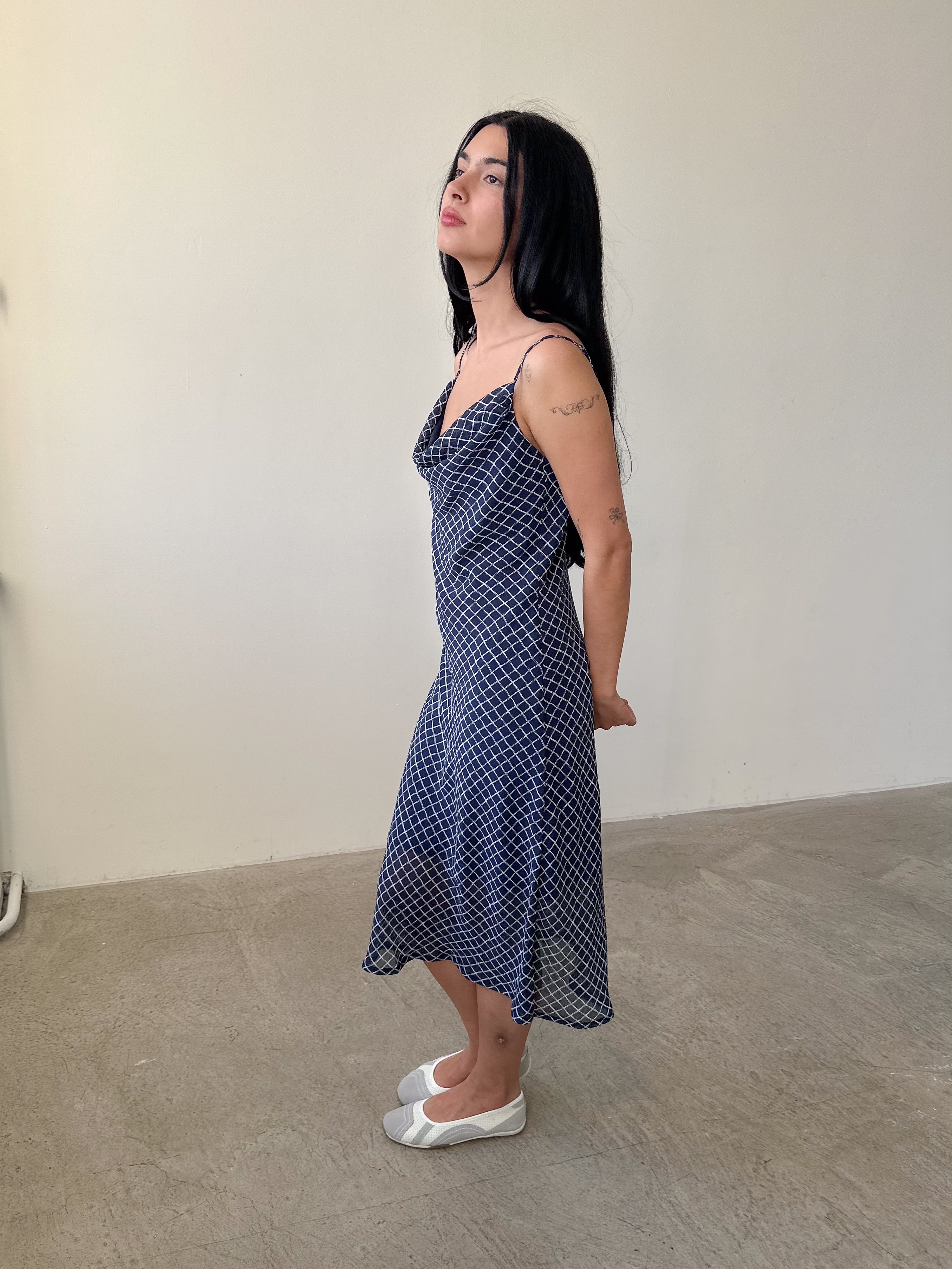 cowl neck slip dress / size s