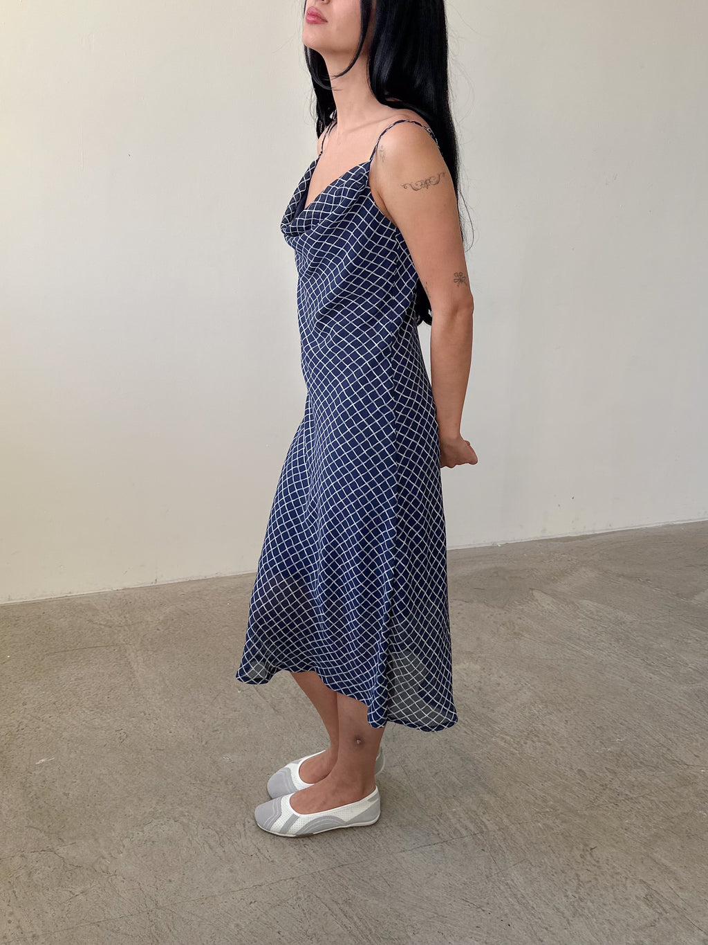 cowl neck slip dress / size s