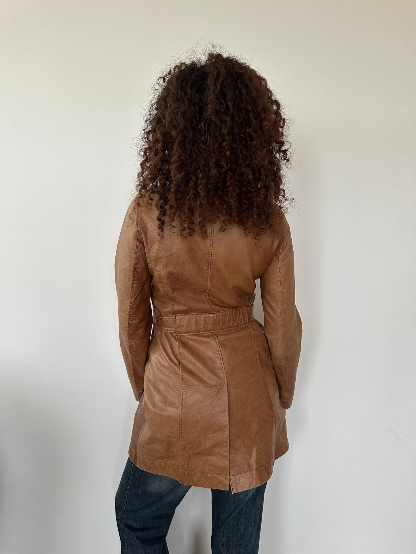 TAN LEATHER JACKET ◦ SIZE S