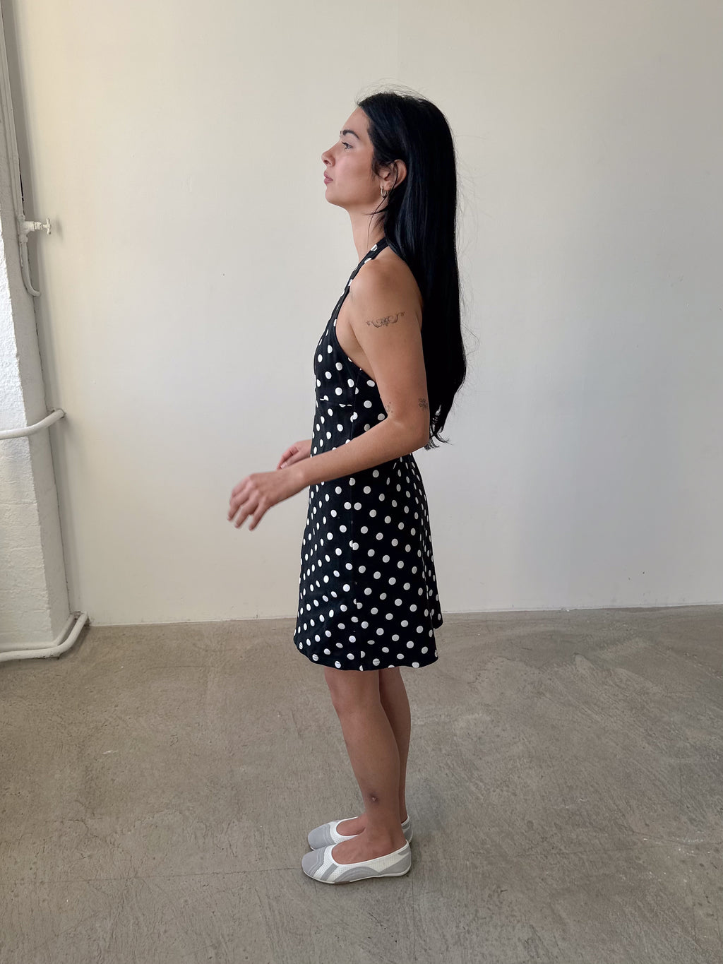 polka dot halter dress / size m