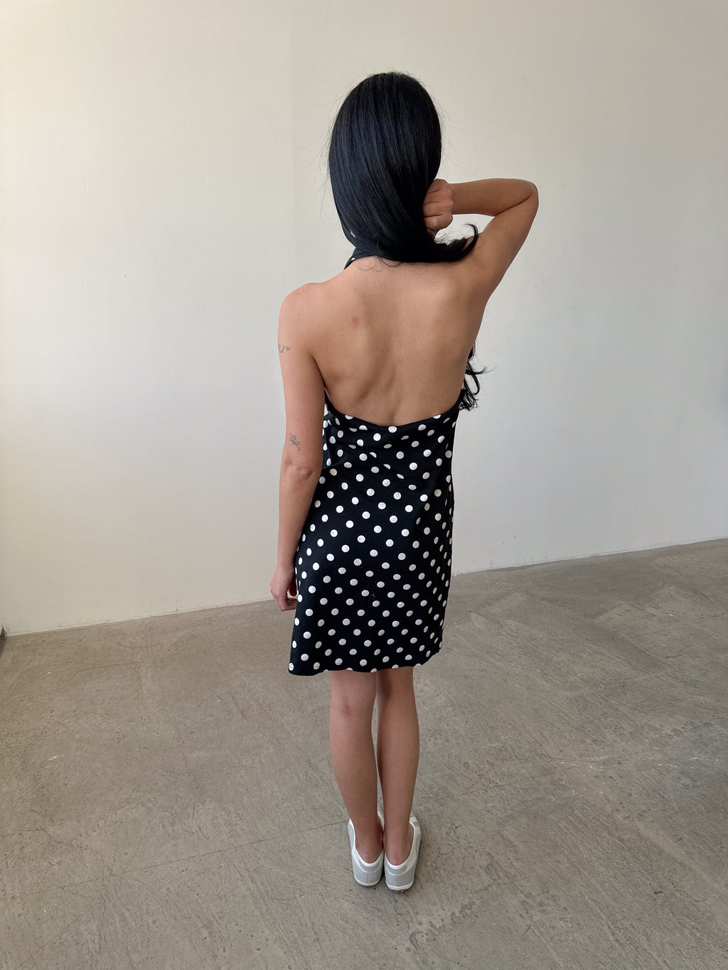 polka dot halter dress / size m