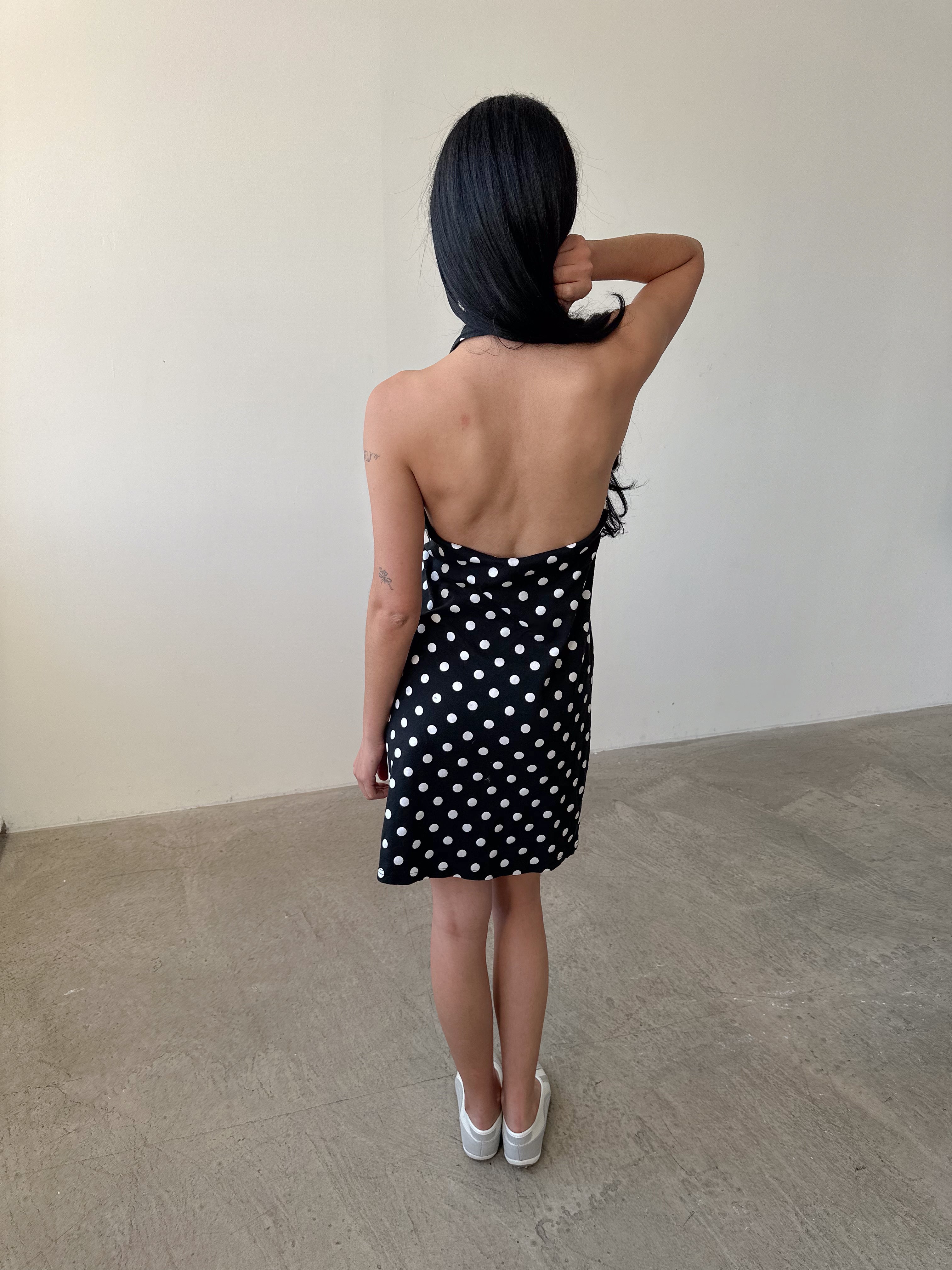 polka dot halter dress / size m