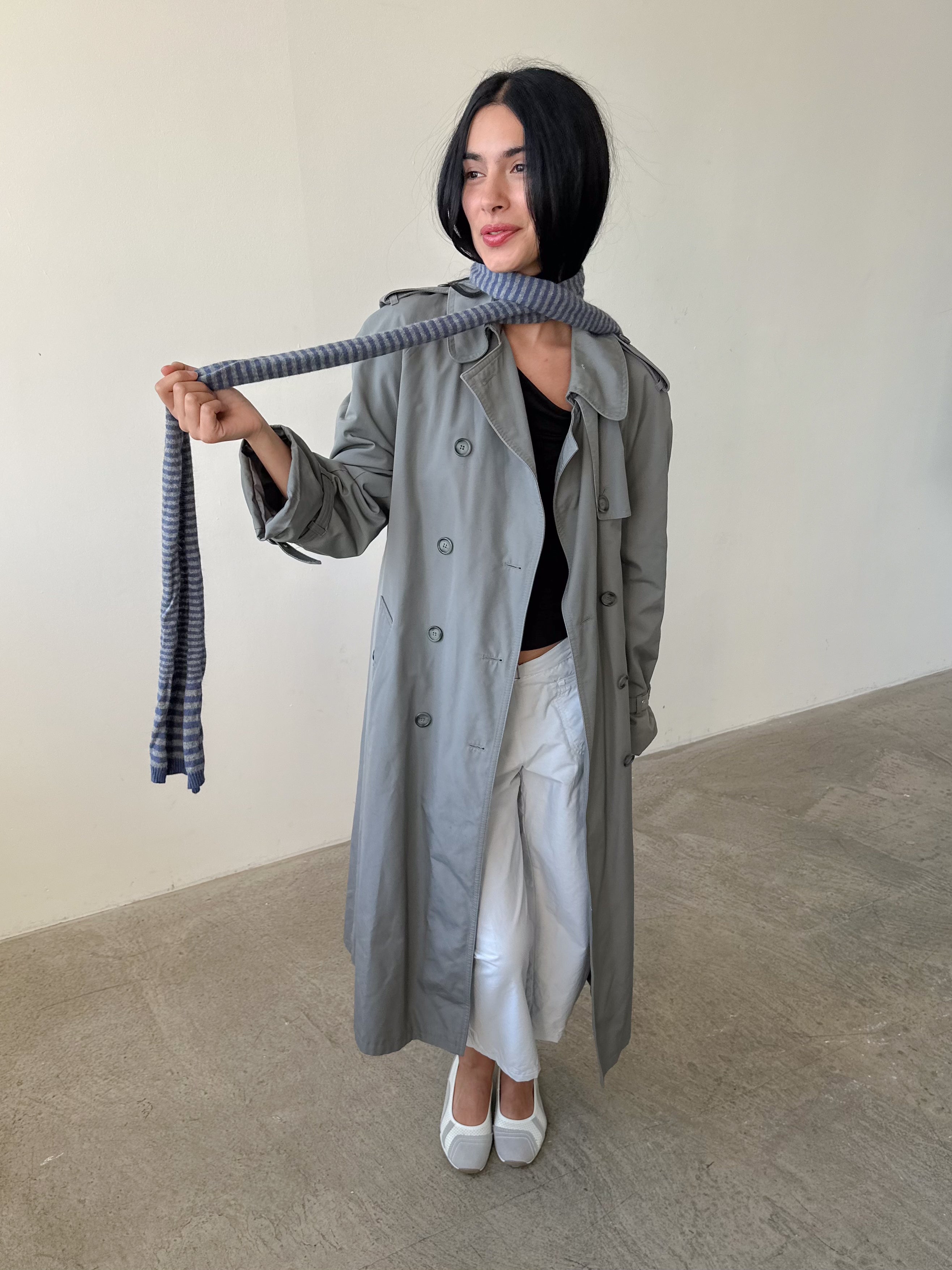 stripe skinny scarf / one size