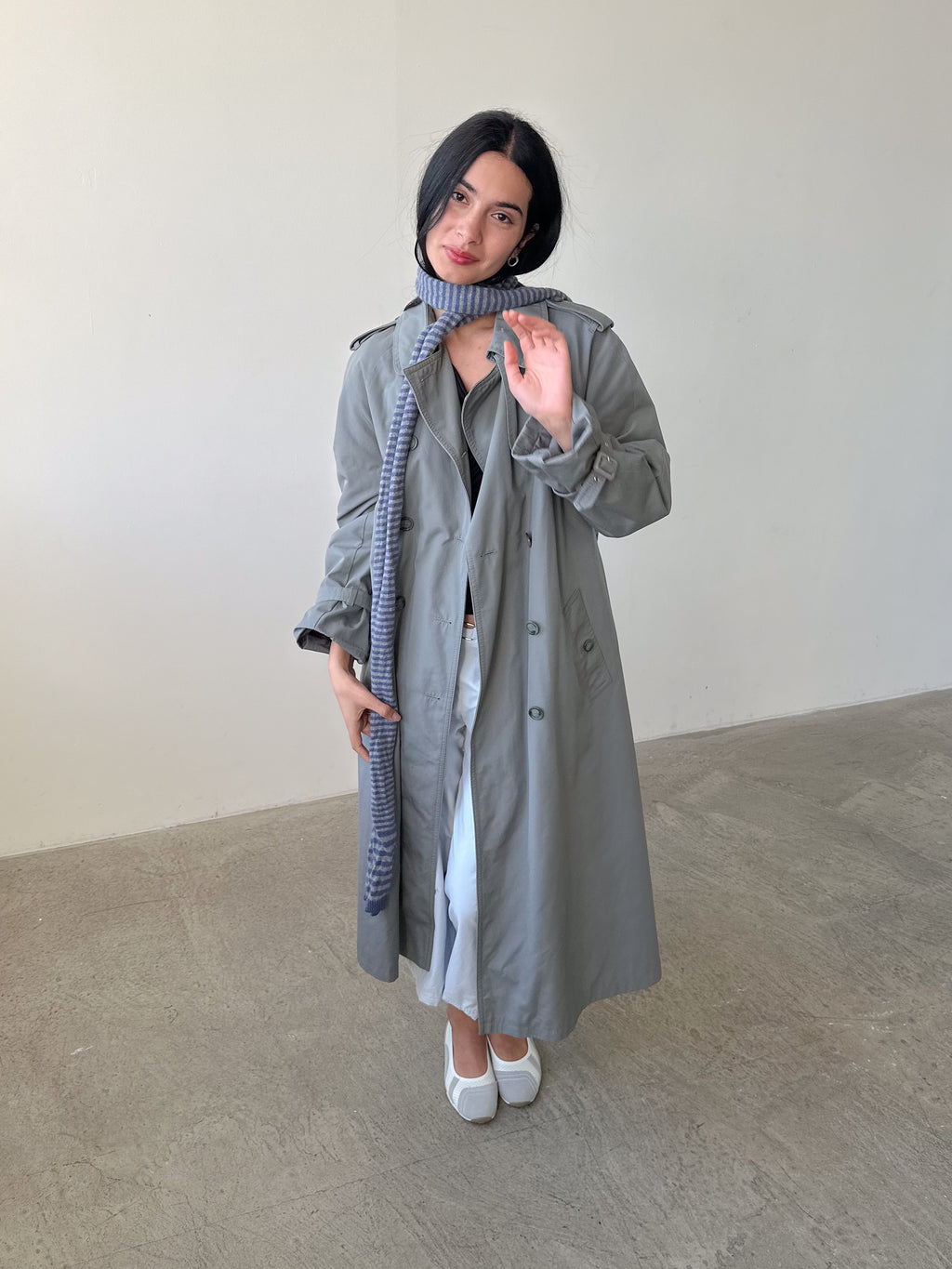 stripe skinny scarf / one size