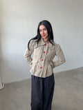ruched short trench jacket / size s