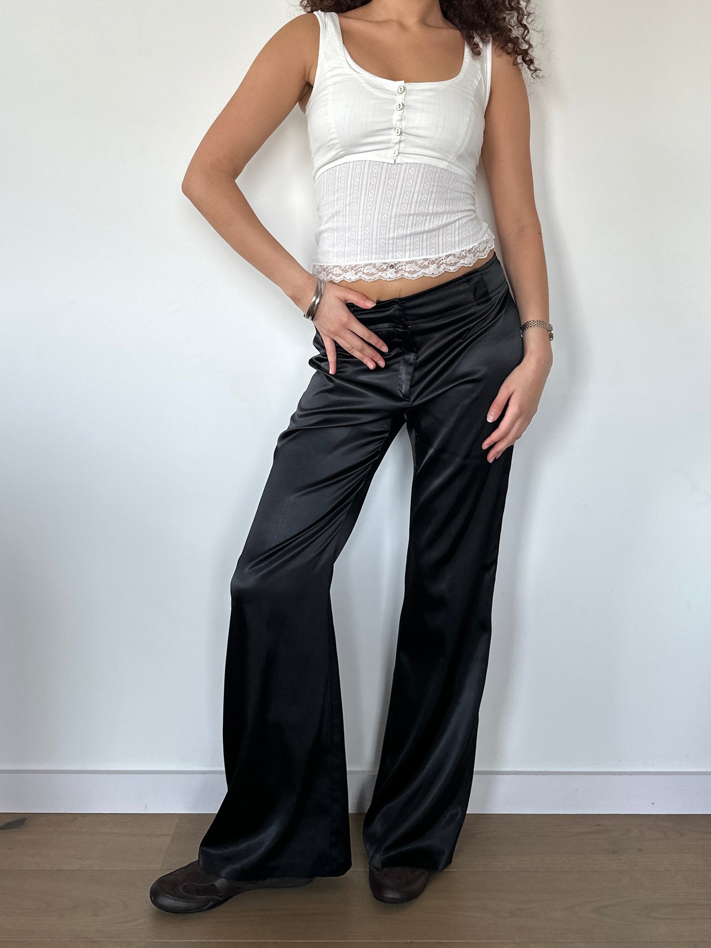 SATIN WIDE LEG TROUSERS ◦ SIZE S