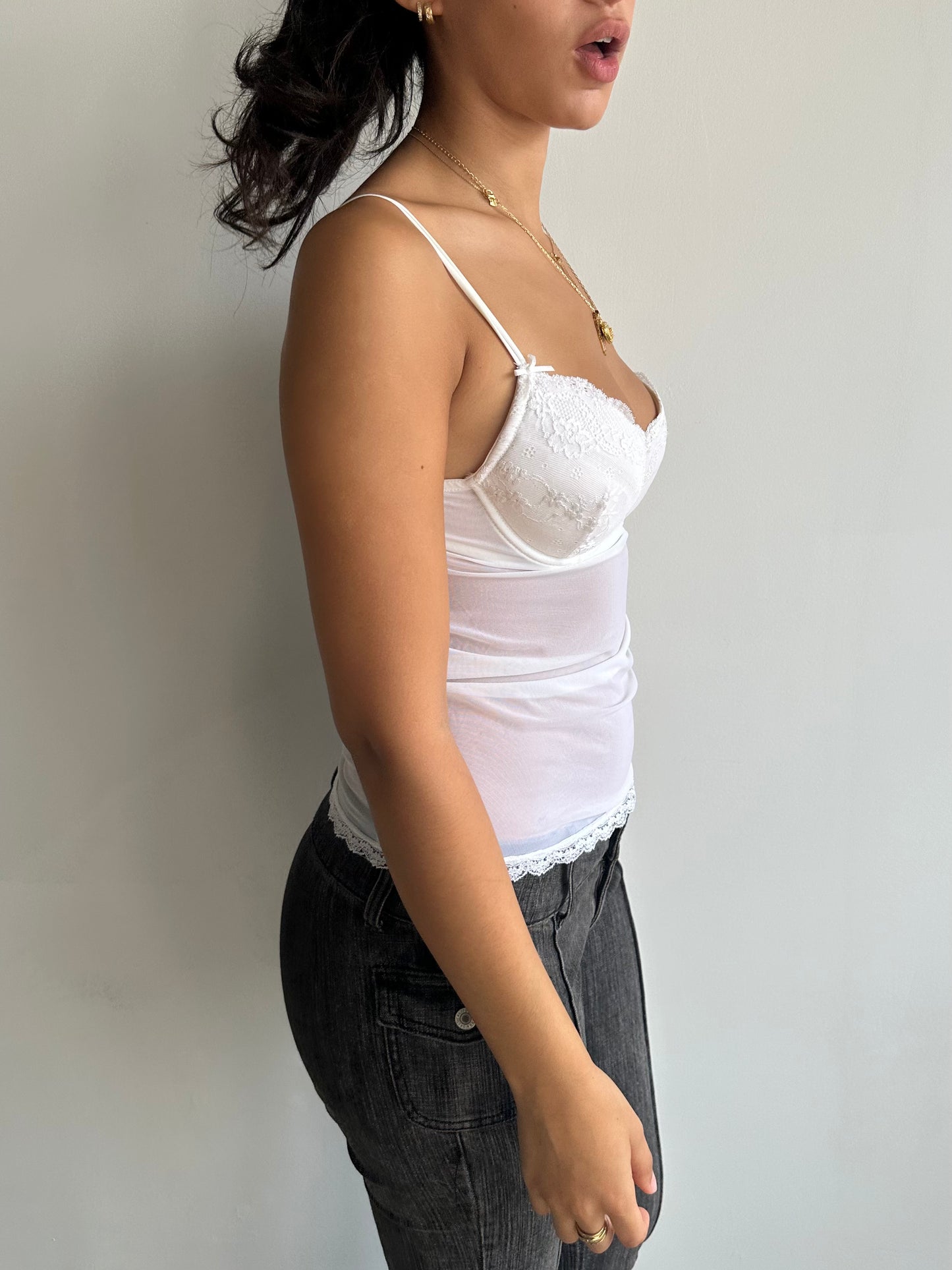 lace + mesh bustier top ⋆ size s/m