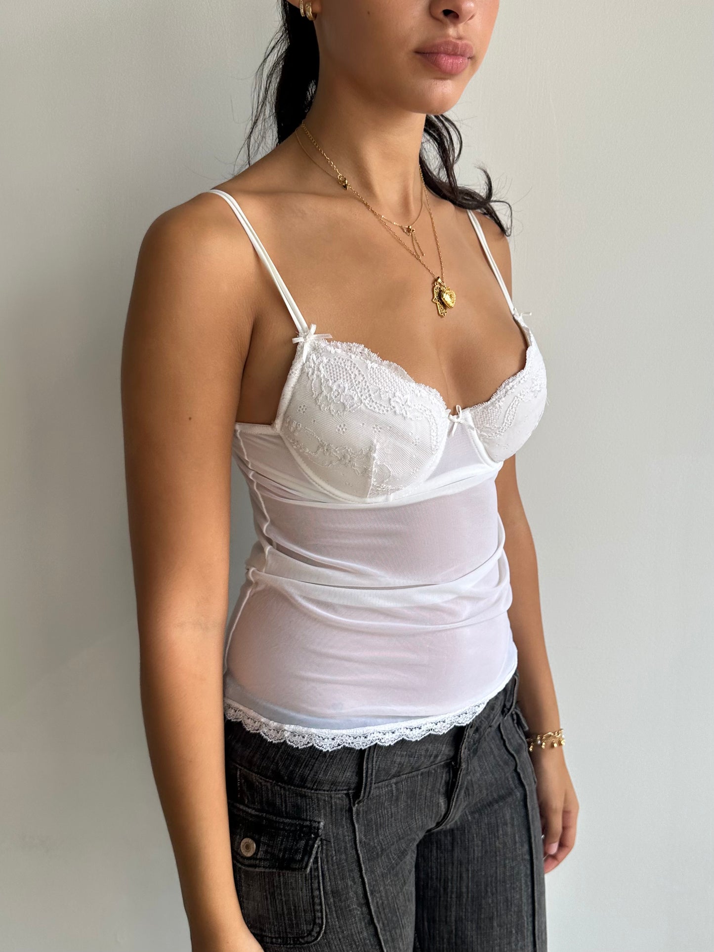 lace + mesh bustier top ⋆ size s/m