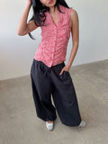gingham ruched top / size s