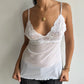 polka dot + lace cami top ⋆ size m/l