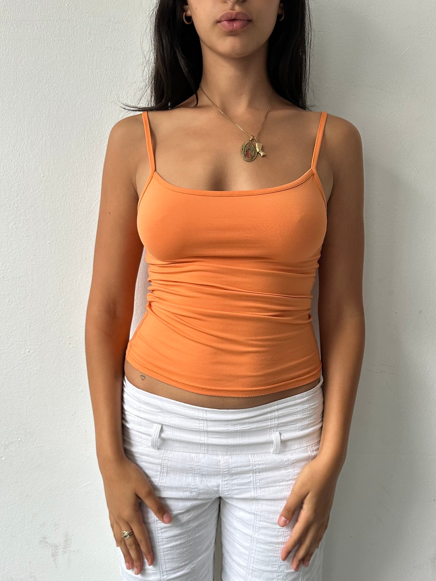 00's Slinky Orange Cami ∙ SIZE S