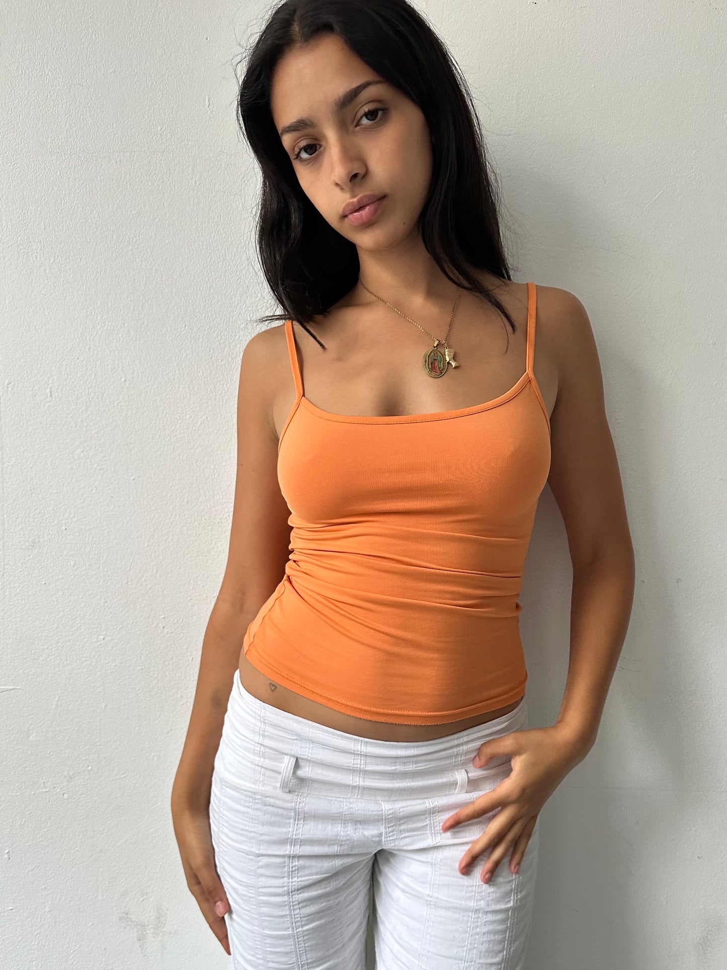 00's Slinky Orange Cami ∙ SIZE S