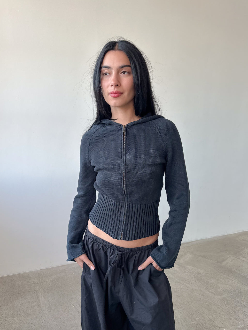 dkny knitted hoodie / size s