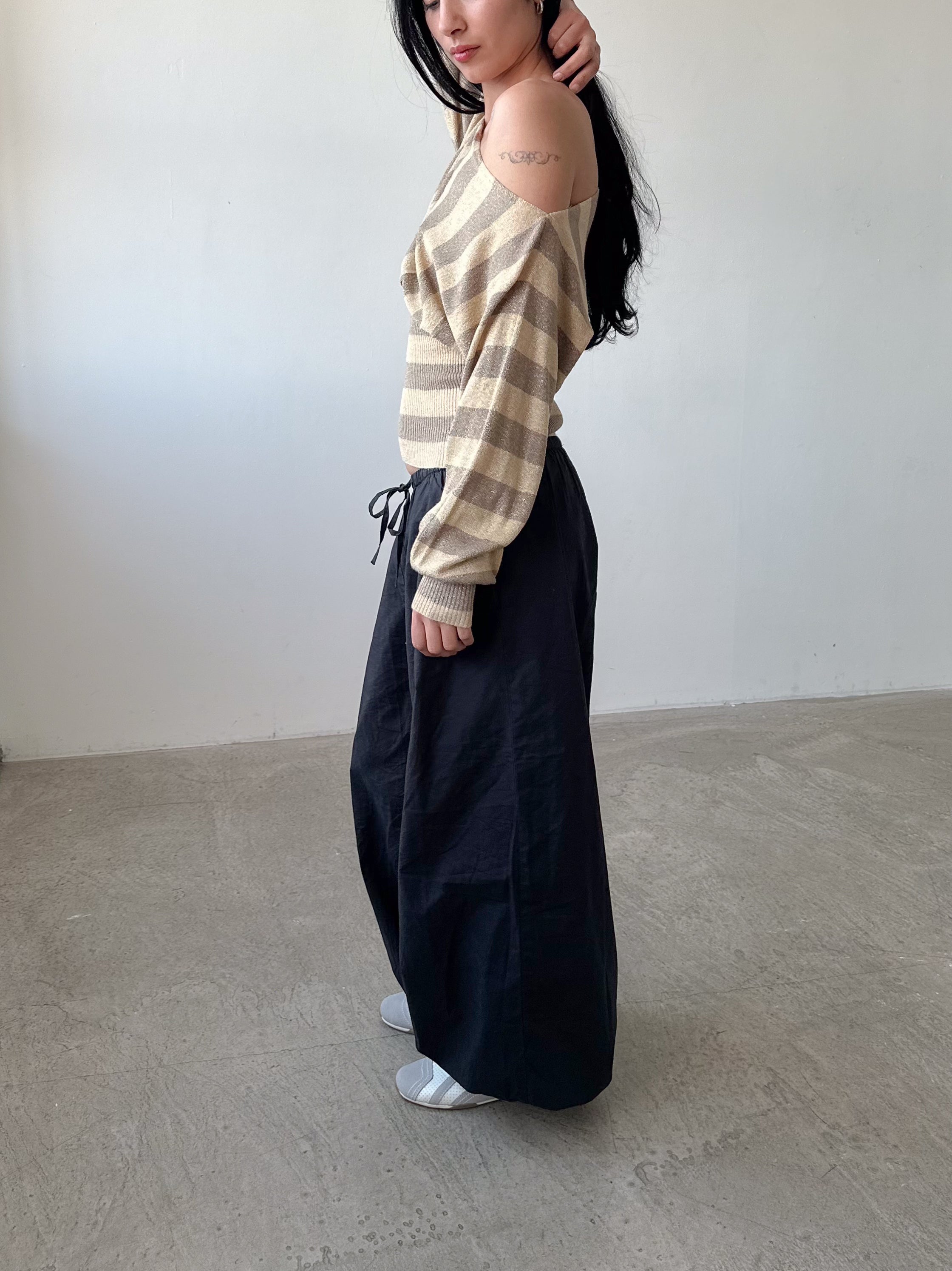stripe batwing jumper / size xs-s