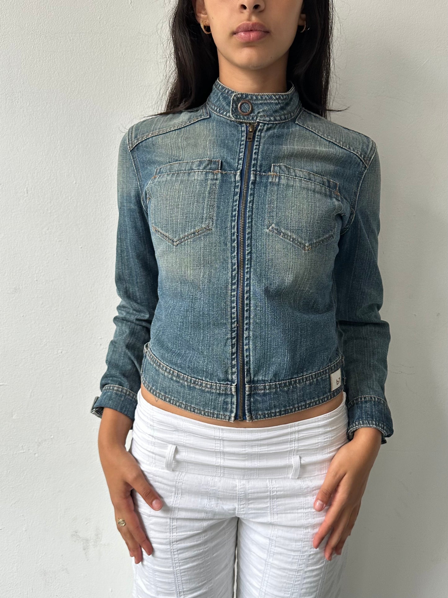 90's Moto Denim Jacket∙ SIZE XS